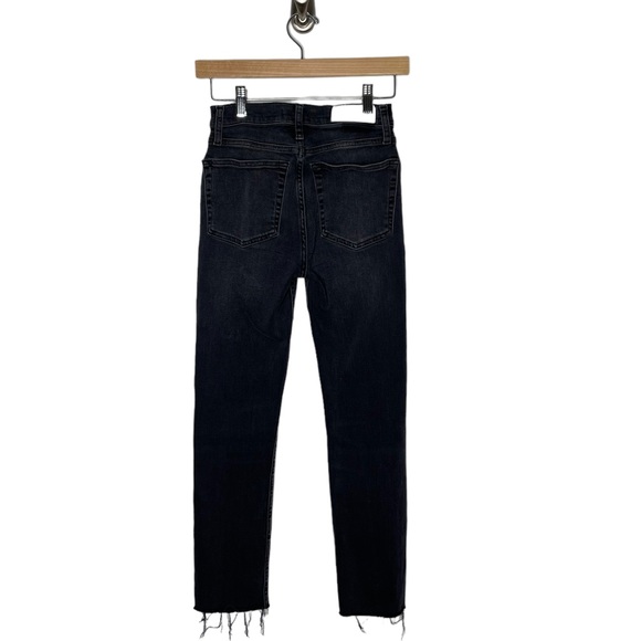 Re/Done | High Rise Stovepipe Jeans Comfort Stretch Lived In Black 25 - Picture 6 of 10